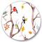 Designart - Fall Trees and Little Birds - Traditional Metal Circle Wall Art